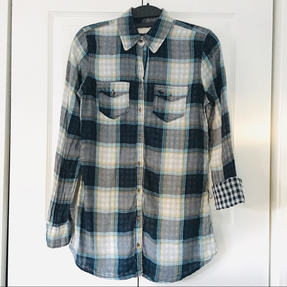 Vintage Abercrombie & Fitch Plaid Shirts Blue